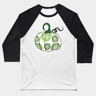 Cute Halloween Green Mandala Pumpkin Baseball T-Shirt